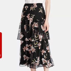 Lauren Ralph Lauren Floral Tiered Skirt, size PM